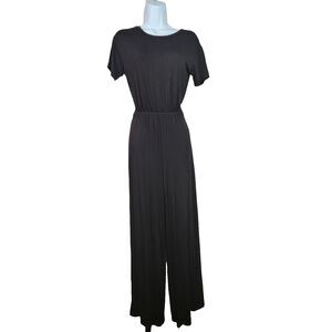 BB Dakota Small Knit Wrap Jumpsuit Black V-neck Belt Dolman Short Sleeve XS NWT